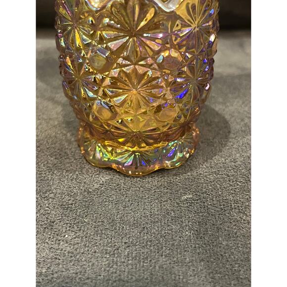 Vintage 1960s MCM LE Smith Daisy Button Orange Yellow Carnival toothpick holder - Picture 3 of 4